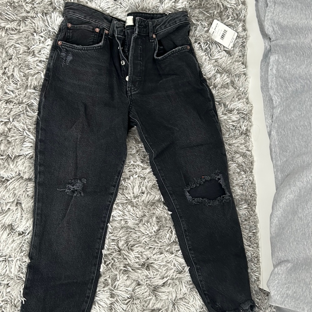 Free people carbon high waisted jeans
